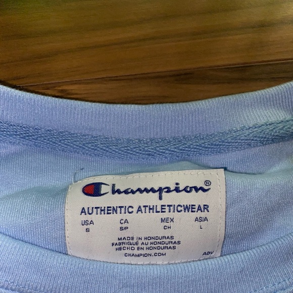 Champion Tops Baby Blue Champion Crewneck Poshmark